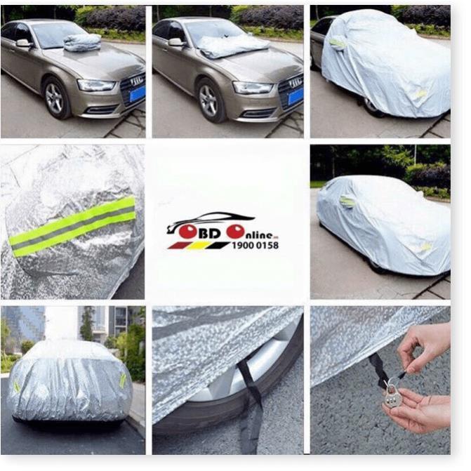 Bạt phủ xe ô tô 2 lớp tráng bạc cao cấp
