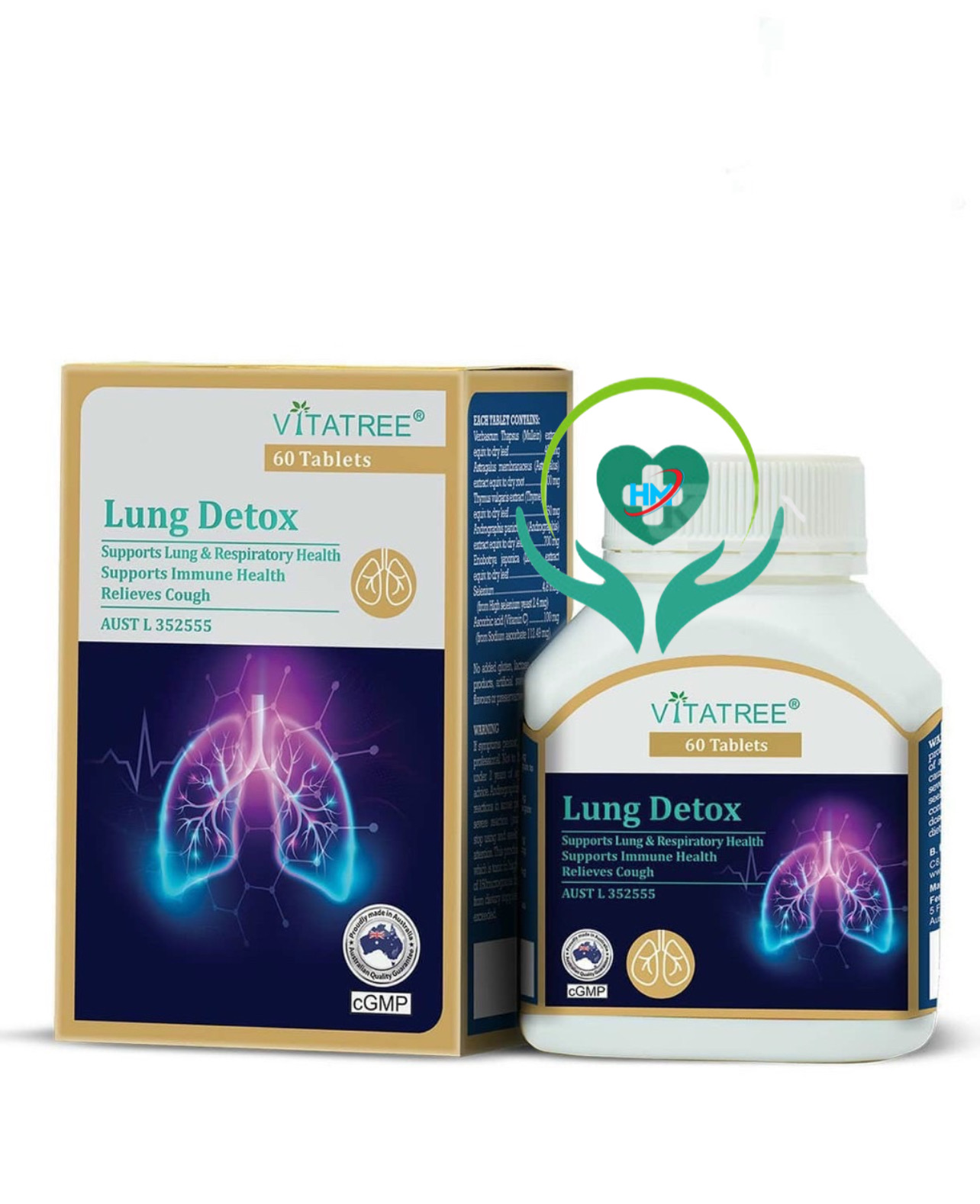 Viên uống Bổ phổi Vitatree Lung detox, hộp 60v, nhập khẩu Úc