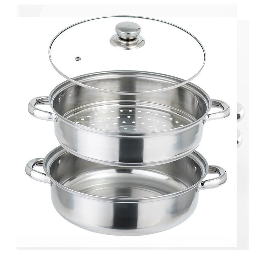 Nồi lẩu kèm xửng hấp inox 2 tầng đa năng