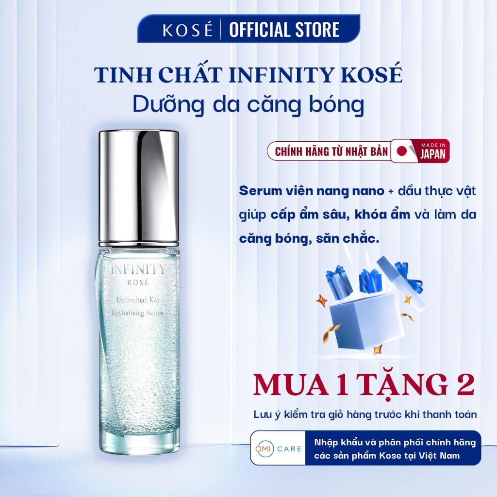 Tinh Chất Dưỡng Da Căng Bóng Săn Chắc Da Oil Capsule &amp; Nano Capsule Infinity Kosé Nhật Bản 50ml