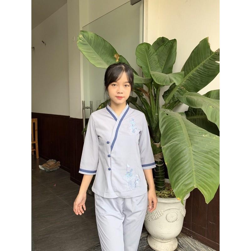 Đồ Lam Đi Chùa # Mẫu Bà Lai Viền # Đồ Bộ Nữ # Quần Áo Nữ