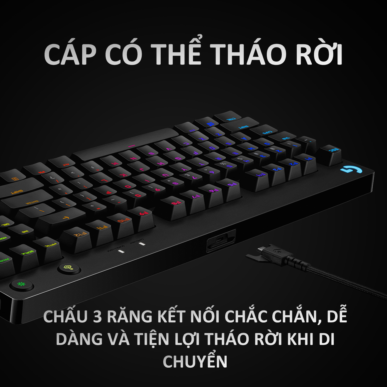 Bàn Phím Cơ Có Dây Logitech G Pro Gaming RGB Romer-G Switch Tenkeyless - Hàng Chính Hãng