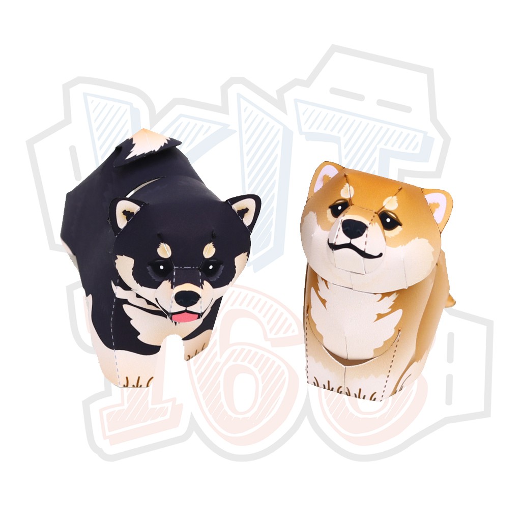Mua Mô hình giấy động vật cute 2 Chó Shiba Inu Mini