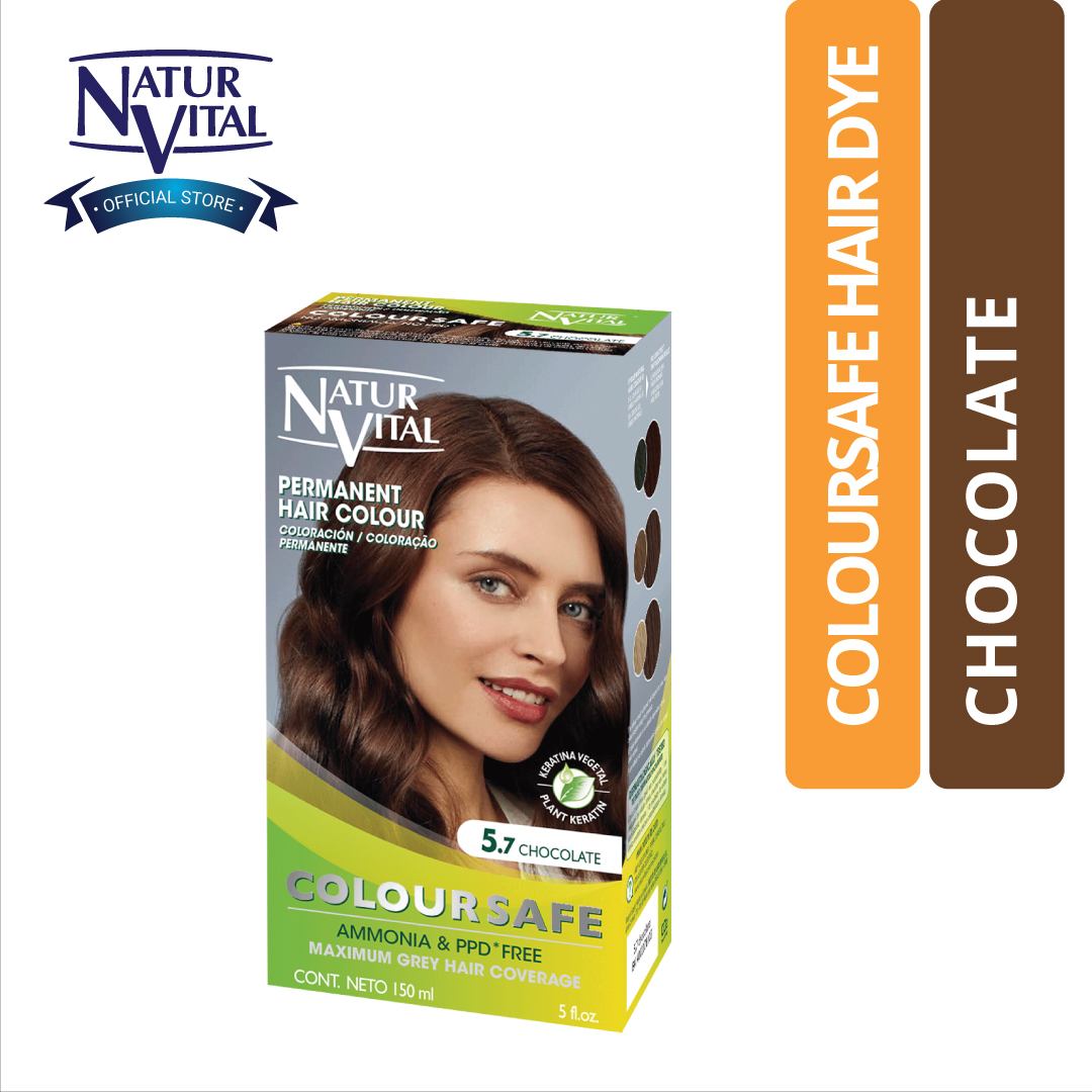 Thuốc Nhuộm Dưỡng Tóc NaturVital Colour Safe Permanent Hair Dye Chiết Xuất Lúa Mì & Đậu Nành, Giúp Làm Mới, Giữ Màu, Mang Đến Độ Mượt Bồng Bềnh - Màu Nâu Chocolate