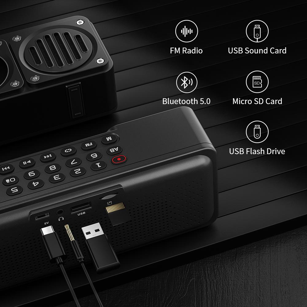 Mlove bv810 loa bluetooth di động với đài FM, loa chống nước, màn hình LCD, cuộc gọi miễn phí HD, Micro SD Card Slot Màu
