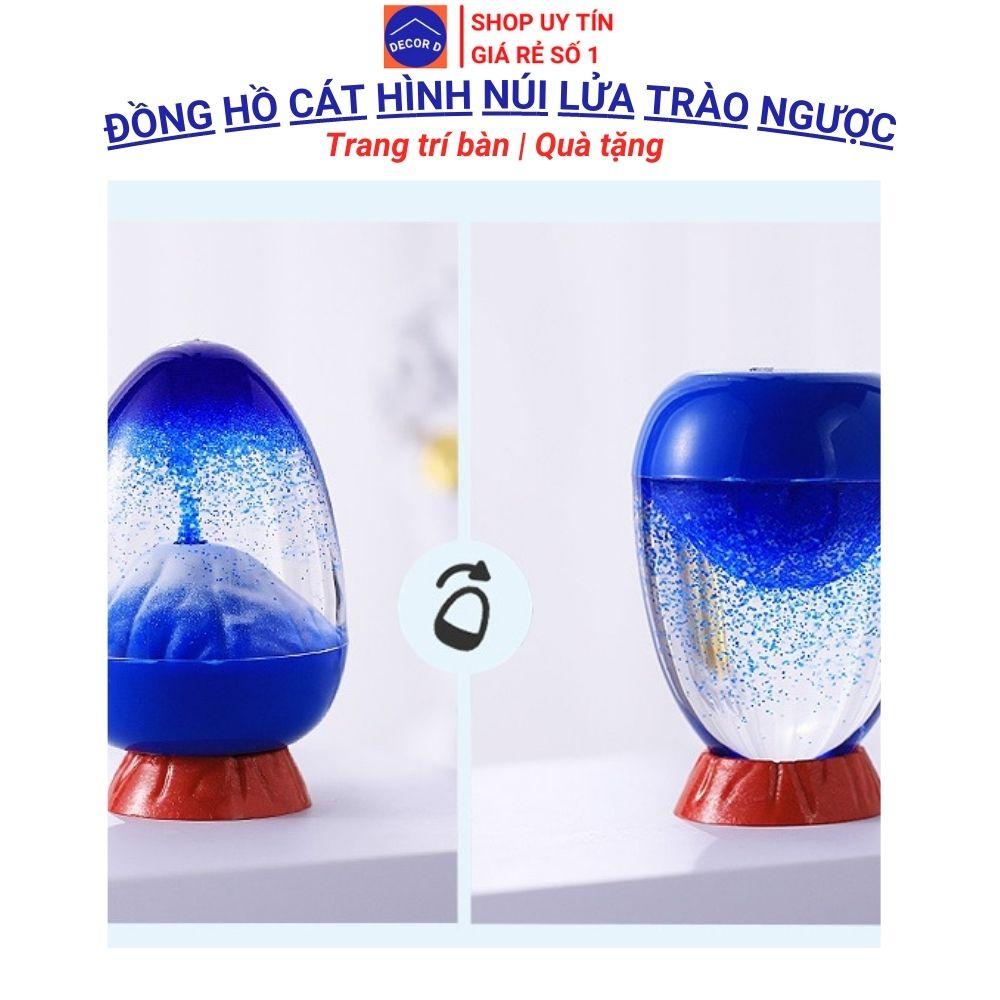 Đồng hồ cát để bàn hình núi lửa phun trào tự động chảy ngược - Đồ chơi trẻ em, decor bàn làm việc