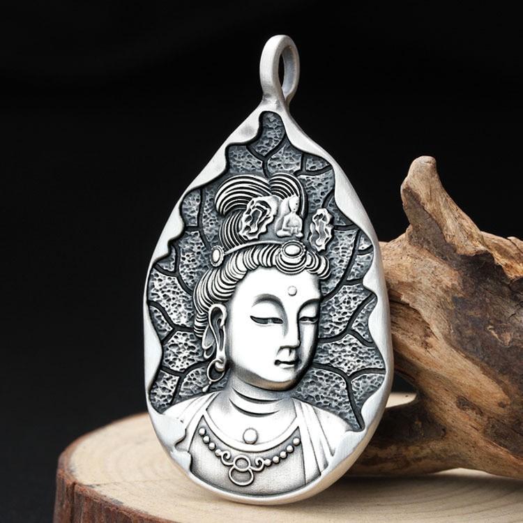 Mặt dây chuyền hình phật bà quan âm bạc