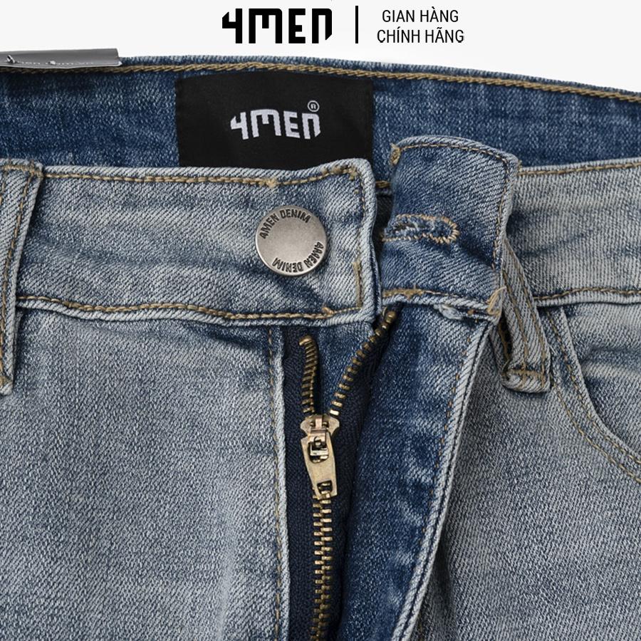 Quần Jeans Nam Cao Cấp Xanh Rách 4MEN QJ039