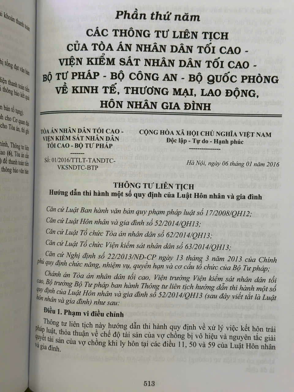 Các Thông Tư Liên Tịch Của Tòa Án Nhân Dân Tối Cao, VKSNDTC về Hình Sự, Tố Tụng Hình Sự, Dân Sự, Tố Tụng Dân Sự