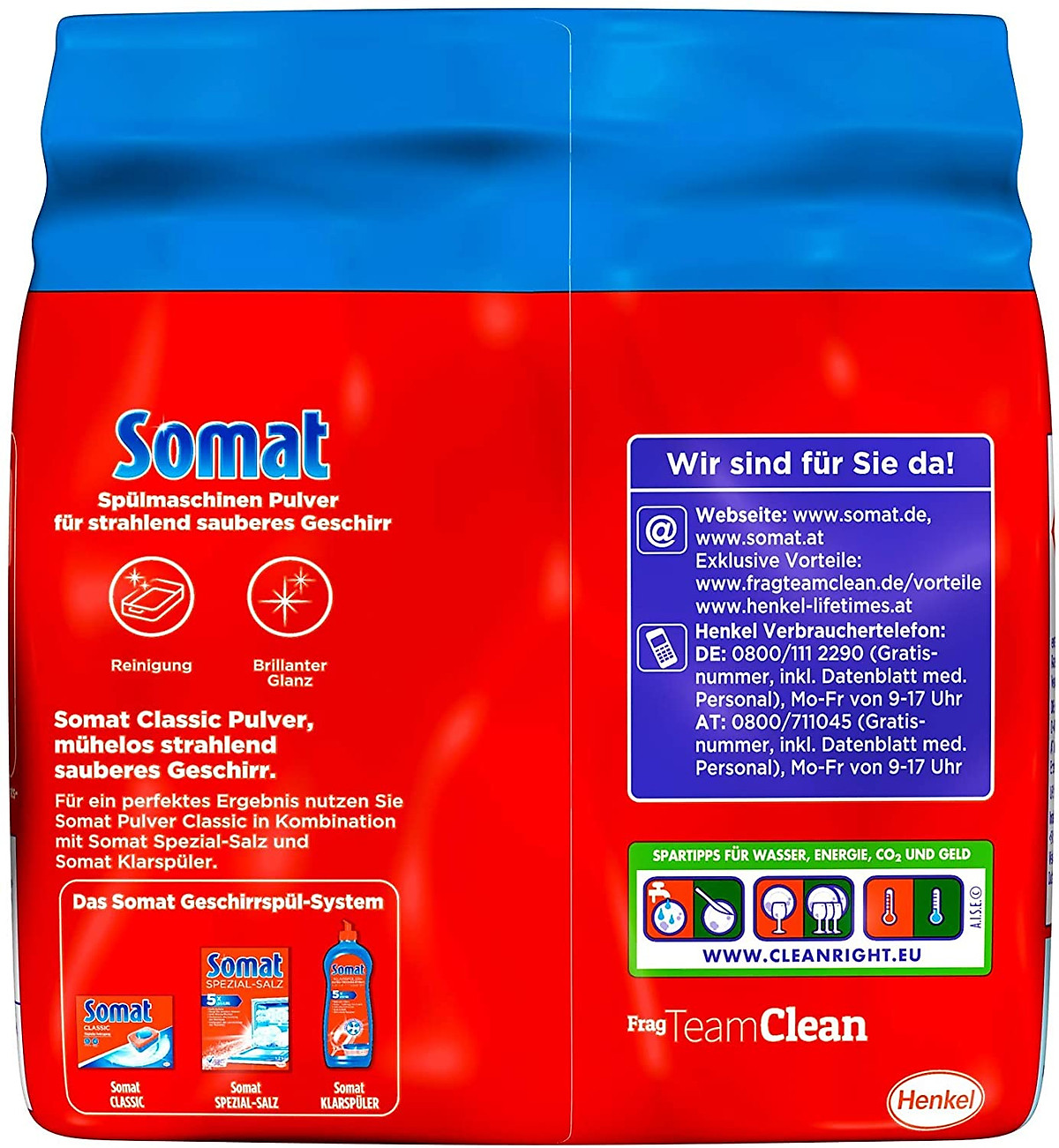 Bột rửa ly bát hiệu Somat Classic Pulver - Chính hãng Đức - 1.2kg