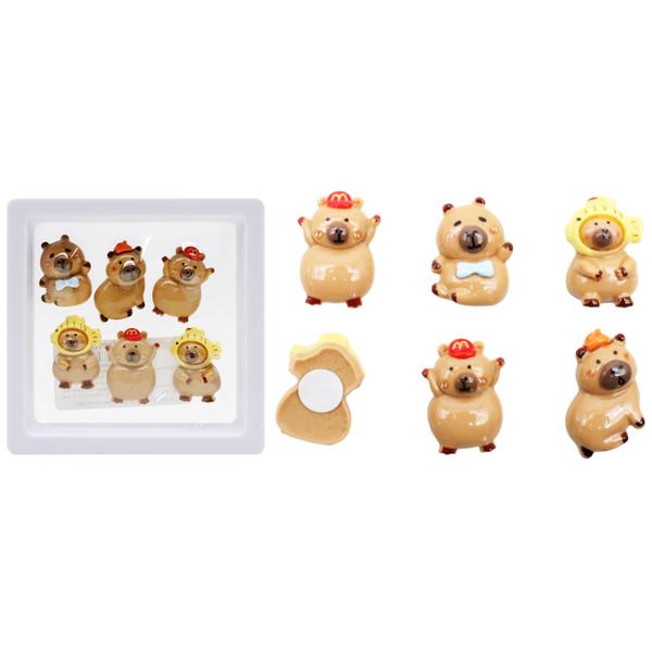 Bộ 6 Nhãn Dán 3D Capybara Vui Nhộn