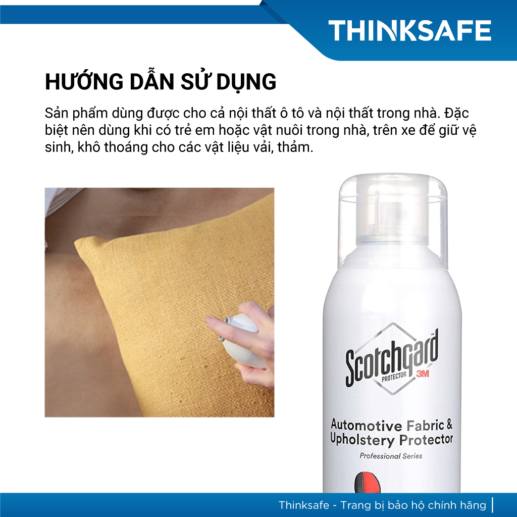 Chai xịt chống thấm nước Scotchgard 3M 38617 dùng cho vải nỉ thảm nội thất - Thinksafe