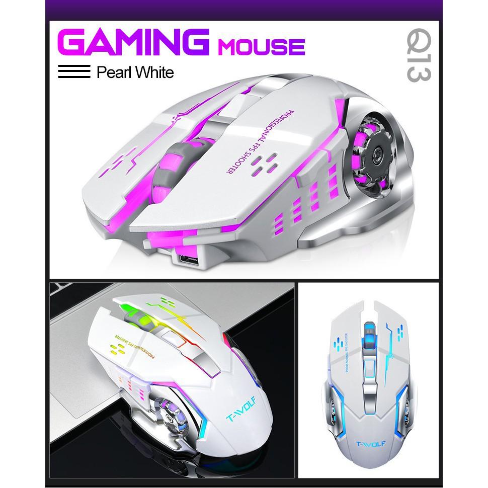 Chuột không dây chuyên GAME T-Wolf X8 PRO NÂNG CẤP Wireless 2.4GHz SIÊU NGẦU, Tự động đổi màu sắc