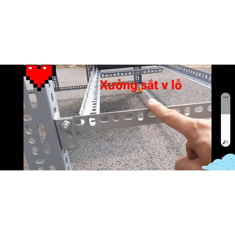 Kệ sắt v lỗ trồng rau Thông Minh 2 Tầng 6 khay