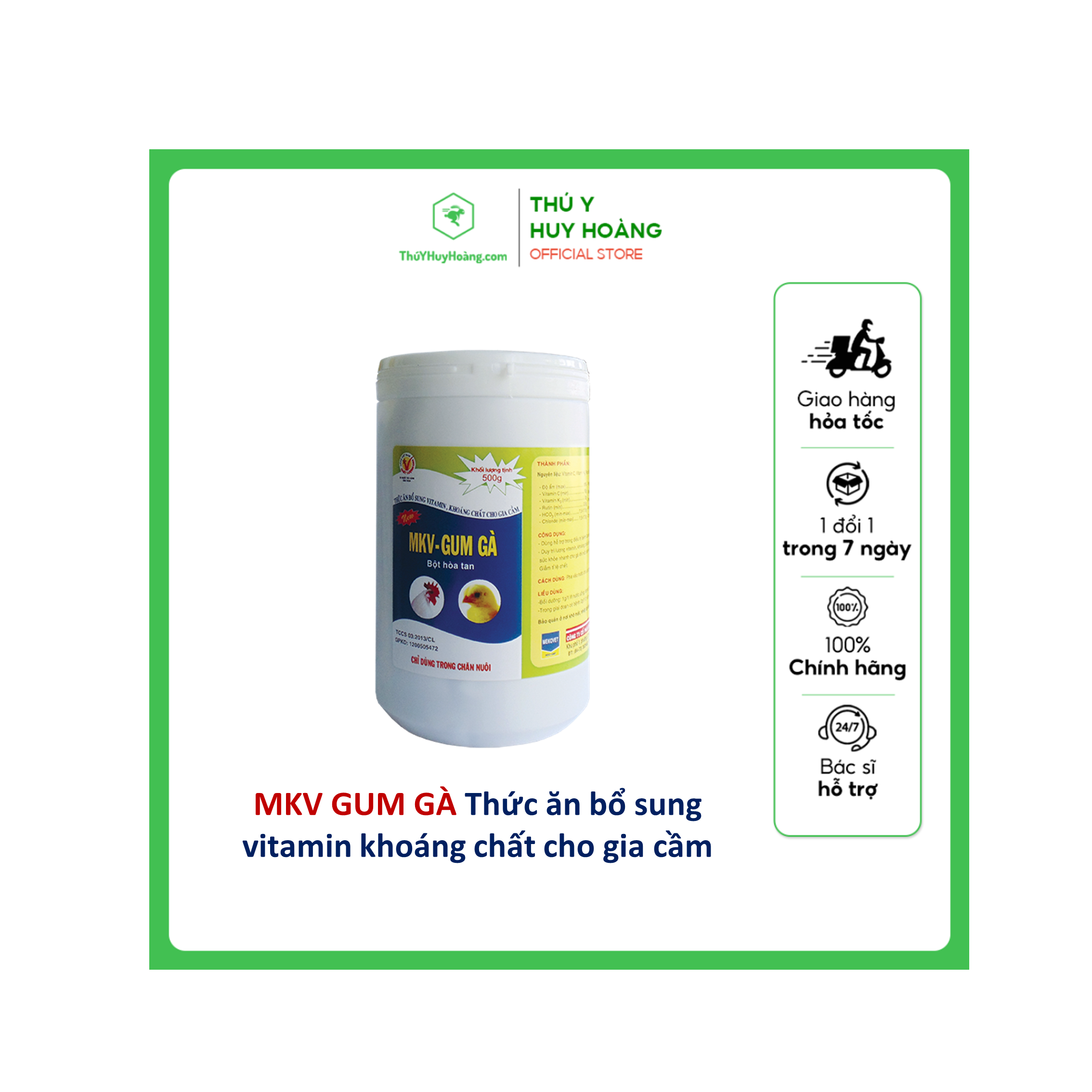 Thức ăn bổ sung vitamin khoáng chất cho gia cầm MKVGUM GÀ
