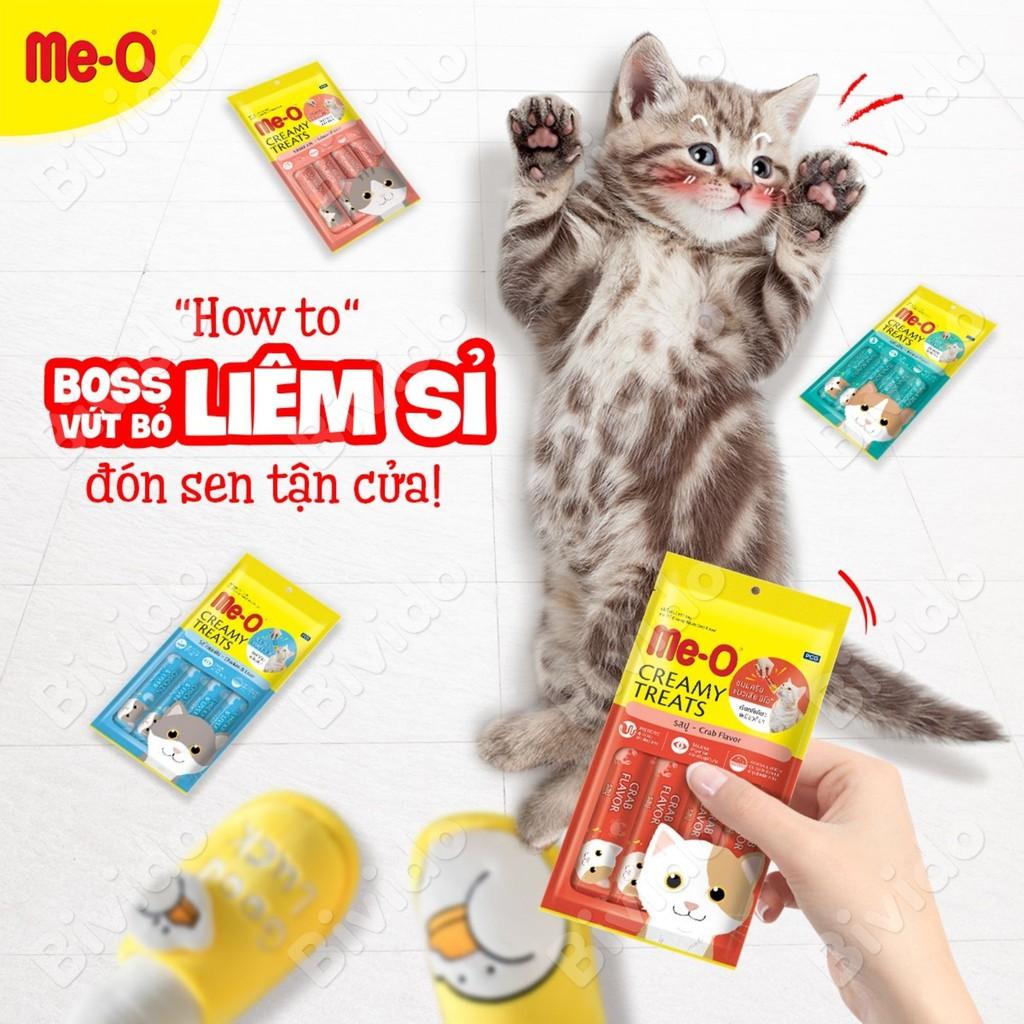 Súp thưởng cho mèo Me-o Creamy Treats mọi lứa tuổi túi 60g (15gx4) - Bivido