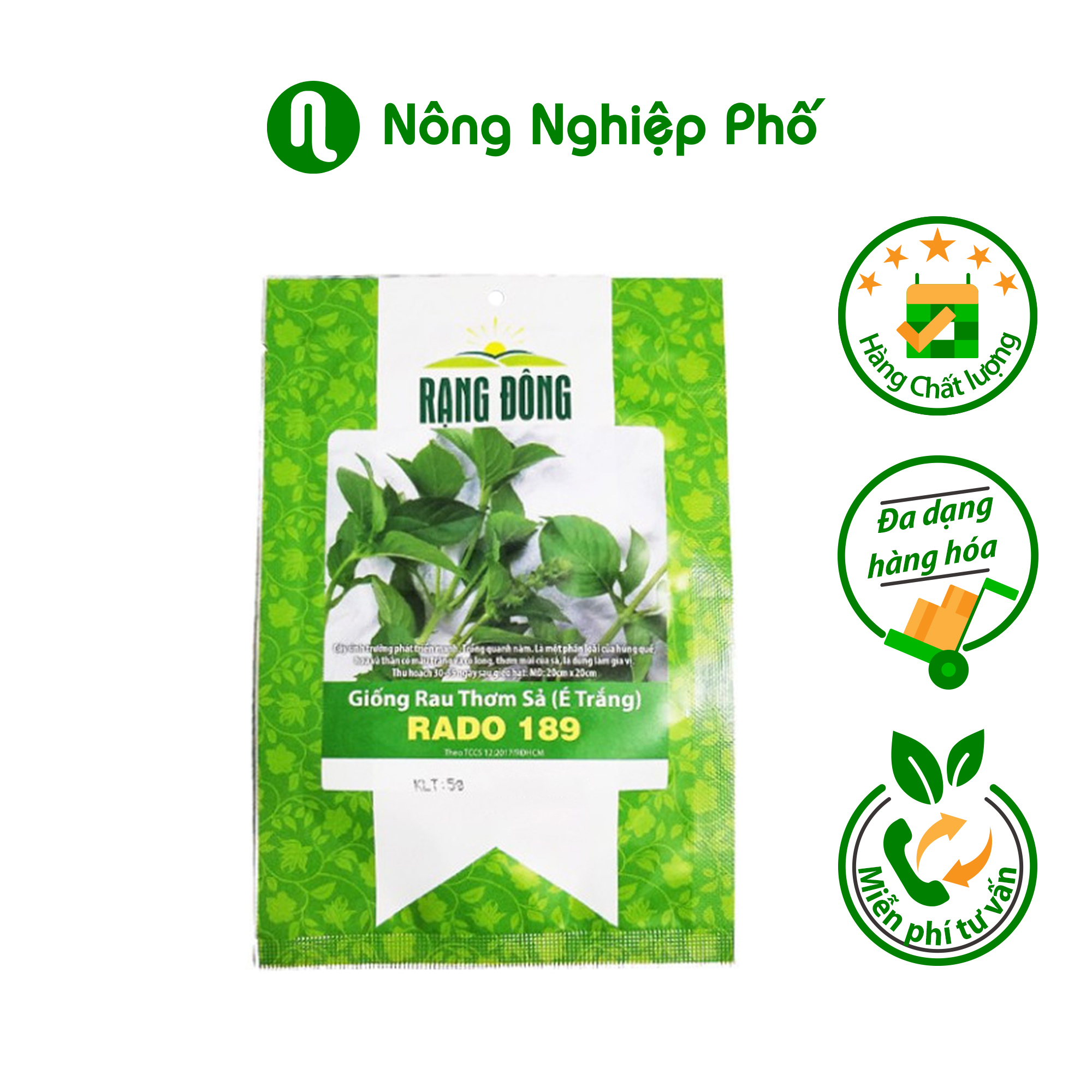 Hạt giống rau thơm sả ( é trắng ) RADO 189 Rạng Đông - Gói 5gram