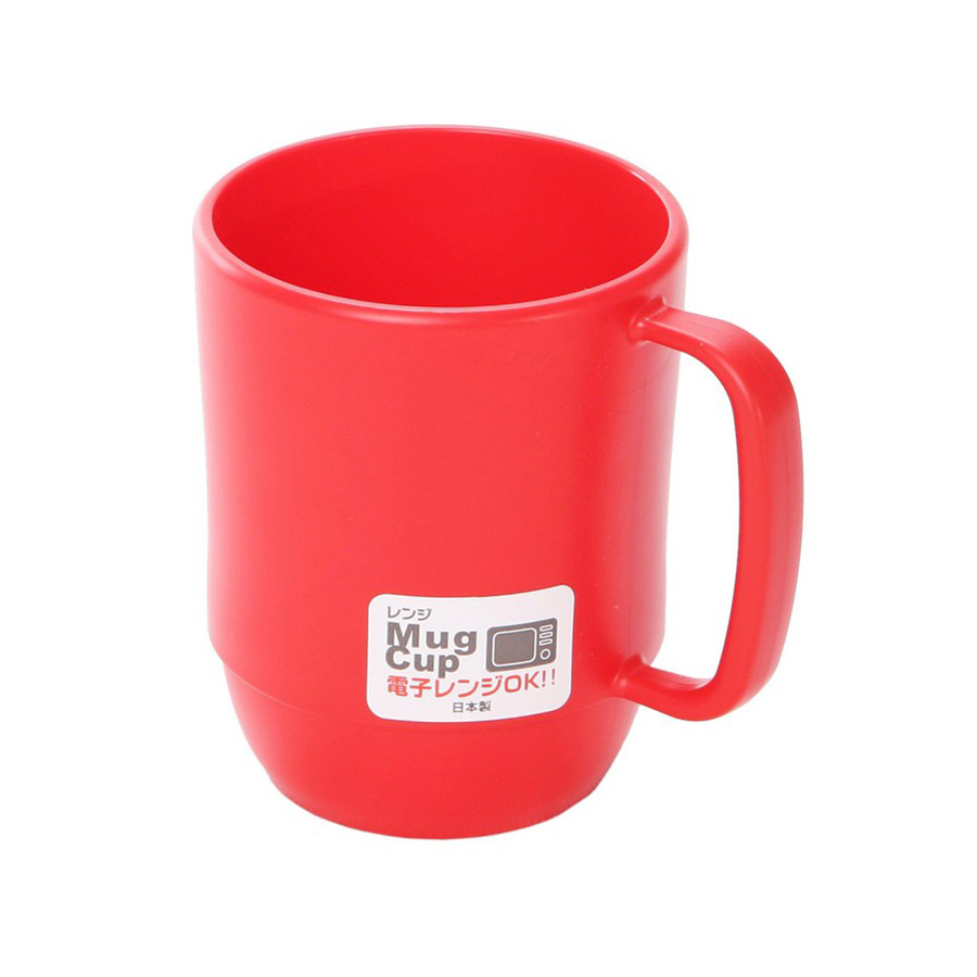 Combo Khay Úp Cốc Chén Có Lỗ Thoát Nước Màu Trắng + Cốc Nhựa Cao Cấp Tiện Dụng Màu Đỏ - Nội Địa Nhật Bản