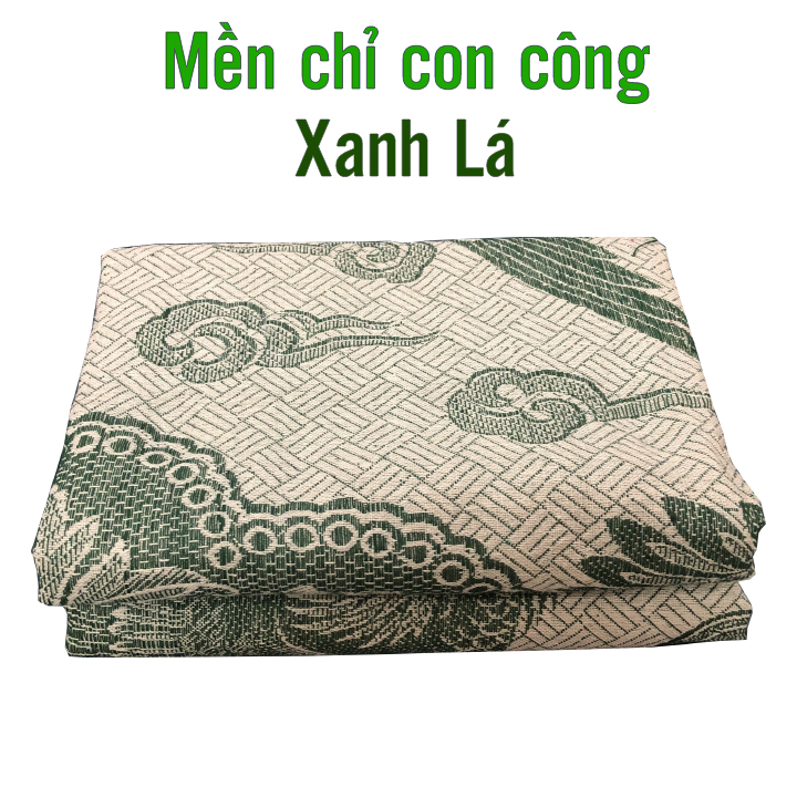 Mền chỉ cotton Long Phụng Xanh lá 1m6 x 2m / 750g - 800g