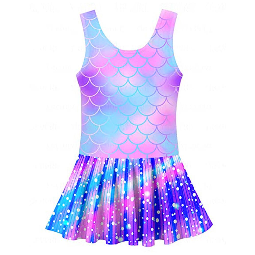 Trẻ Em Swimmable Nàng Tiên Cá Cô Gái Cá Quy Mô In Lưới Đầm Váy Nữ Bơi Nàng Tiên Cá Đi Biển Đồ Quần Áo