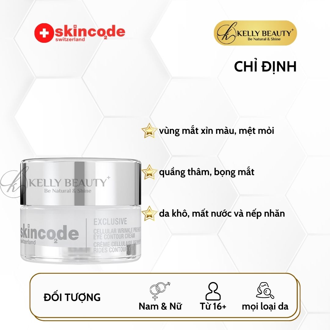 Kem Xóa Nhăn Mắt Skincode Exclusive Cellular Wrinkle Prohibiting Eye Contour Cream | Kelly Beauty