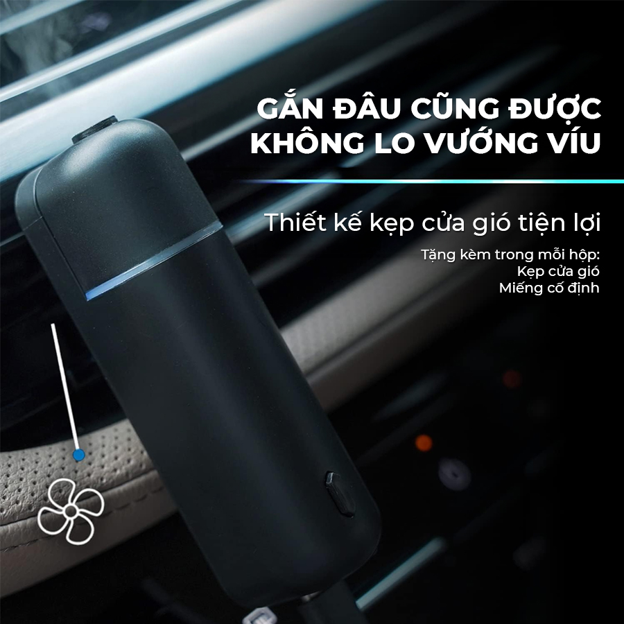 Máy Khuếch Tán Tinh Dầu Ô Tô Mini Cao Cấp | Phun Sương Siêu Âm | Xịt Thơm Tự Động FK02 - Nhập Khẩu Chính Hãng