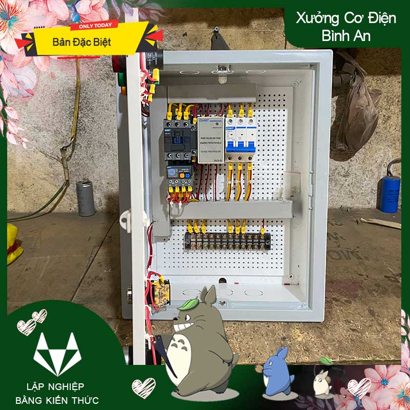 Tủ điện 3kw hộp nhựa chống dò điện 3 pha chống ngắn mạch quá dòng và quá tải CHINT
