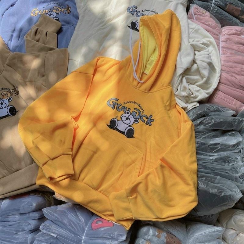 Áo Hoodie Gauduck Logo Thêu Nỉ Ngoại Áo Khoác Nỉ Tay Phồng Unisex Form Nam Nữ, Áo Khoác Hoodie Form Rộng, Áo Hoodie Nam Nữ Form Rộng Freesize Dưới 65kg Bông Dày Dặn Phong Cách