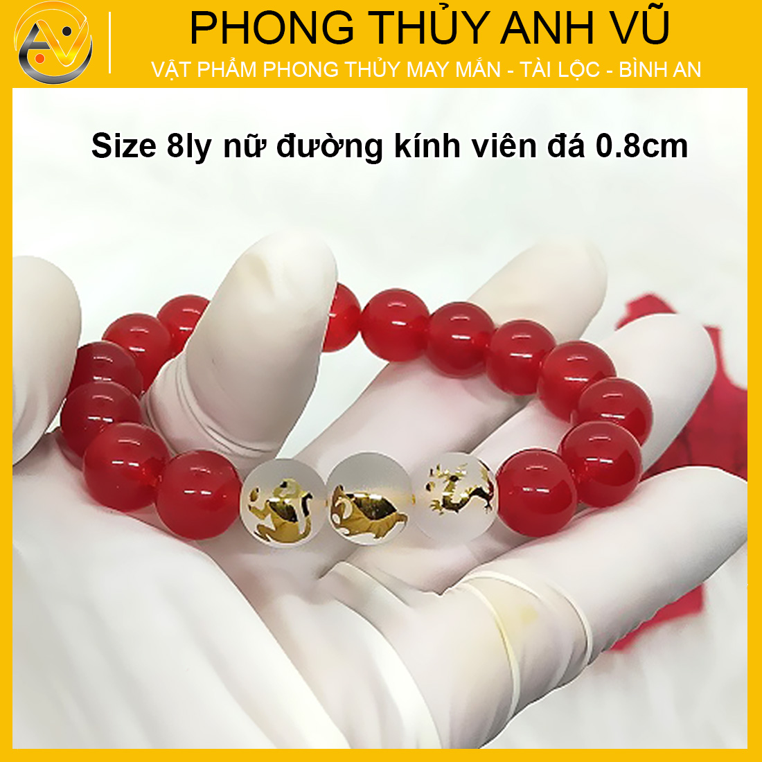 Vòng tam hợp quý nhân thân tý thìn đã khai quang - chất liệu mã não đỏ tự nhiên - size 8 10 12ly - may mắn tài lộc - Vòng Tam Hợp Anh Vũ
