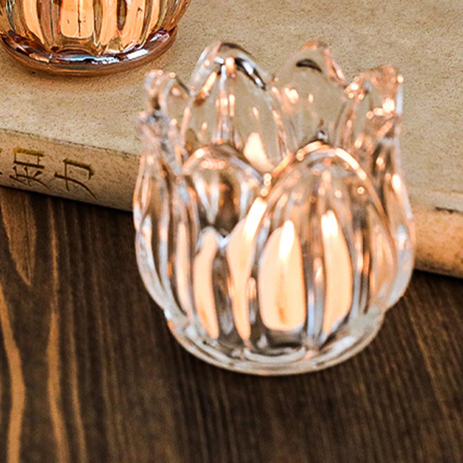 Small Glass Candle Holder Candle Stand Candle Cup Votive Candle Holder for Birthday Party Candlelight Dinner Wedding Festive Home