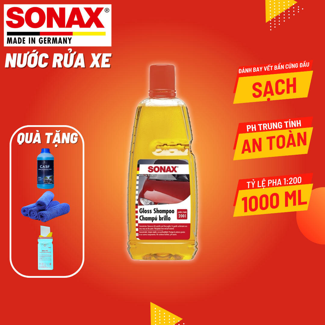 Nước rửa xe ô tô đậm đặc Sonax Gloss Shampoo - Dung tích 1000 ml