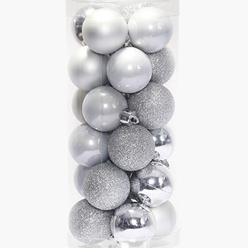 Hộp 24 quả châu trang trí Noel - đường kính 6cm