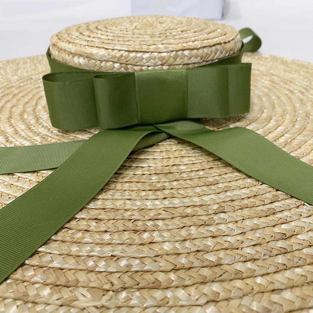 Trang Mới Lớn Vành Rơm Lúa Mì Hat Vành Nơ Layies Đi BiểN Nón Raffia Ống Hút Nón Rộng Vành nón Lưỡi Trai Mũ Nón Nữ Thời Trang