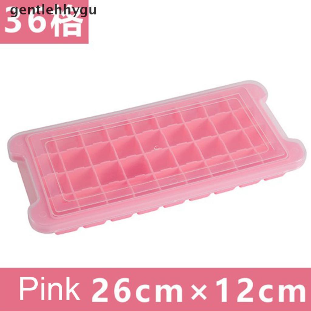 Khay Làm Đá Viên 24 / 36 Ngăn Bằng Silicone Cấp Thực Phẩm Kèm Nắp Diy