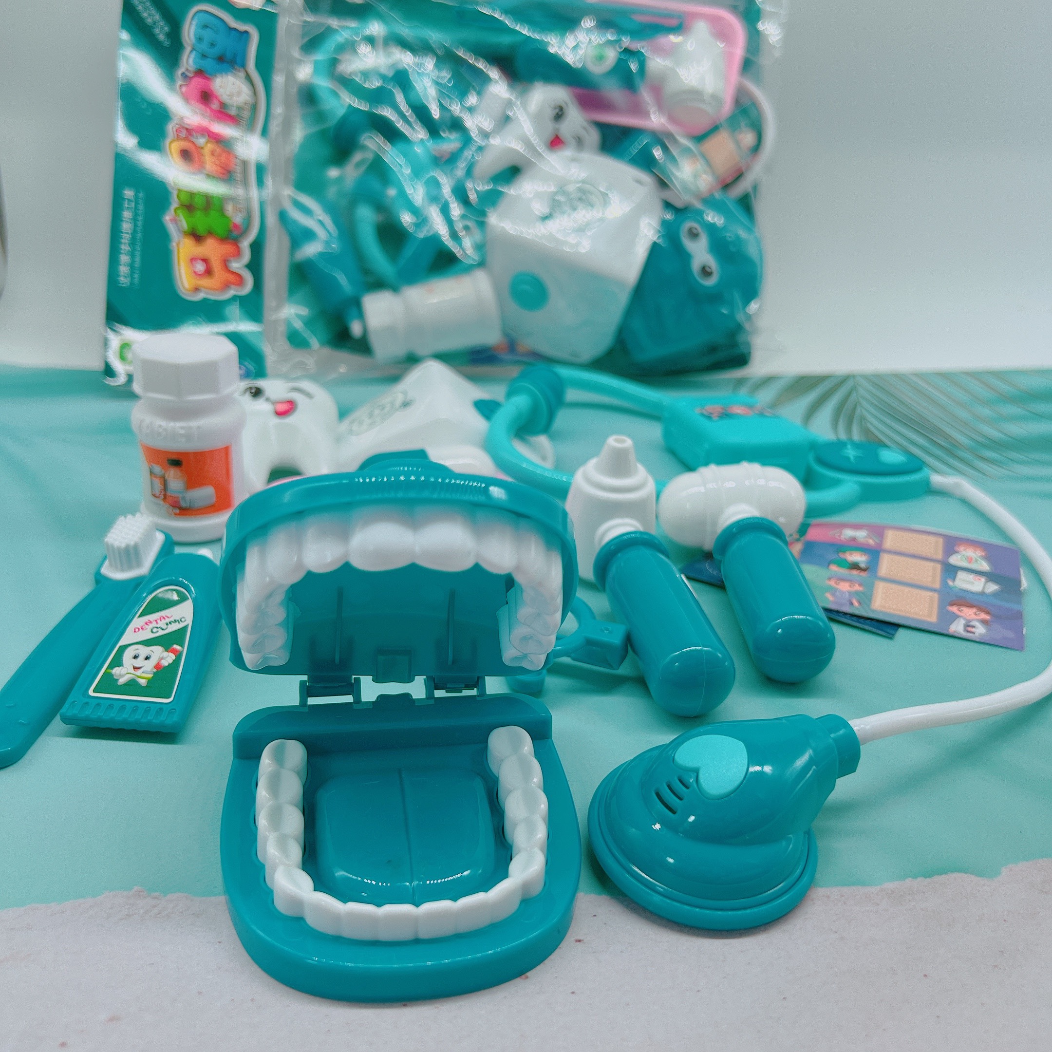 Đồ chơi tập làm bác sĩ nha khoa, đồ chơi bác sĩ khám răng nhựa abs loại 1 - quà tặng phát triển kỹ năng cho bé