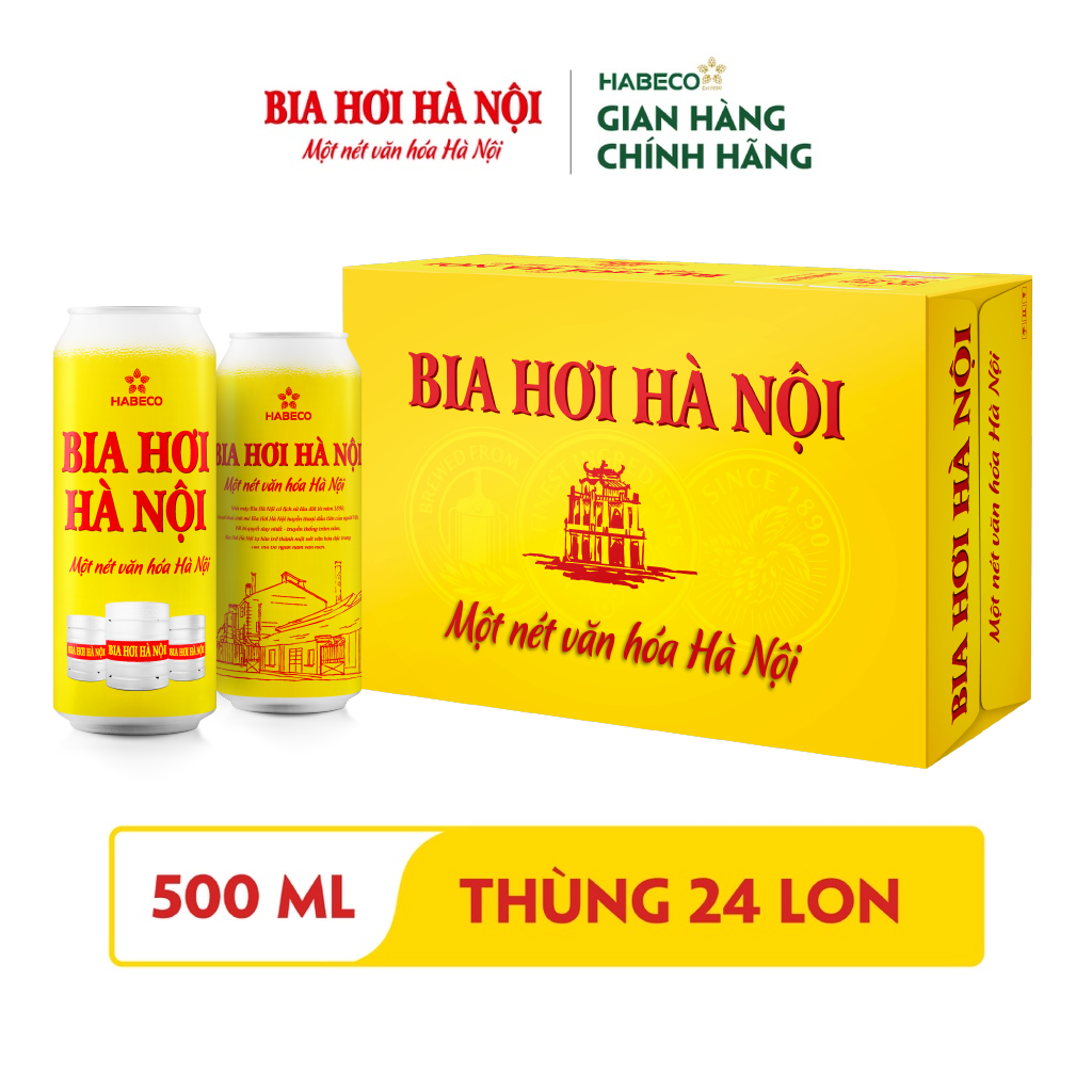 Bia Hơi Hà Nội - Thùng 24 lon 500ml