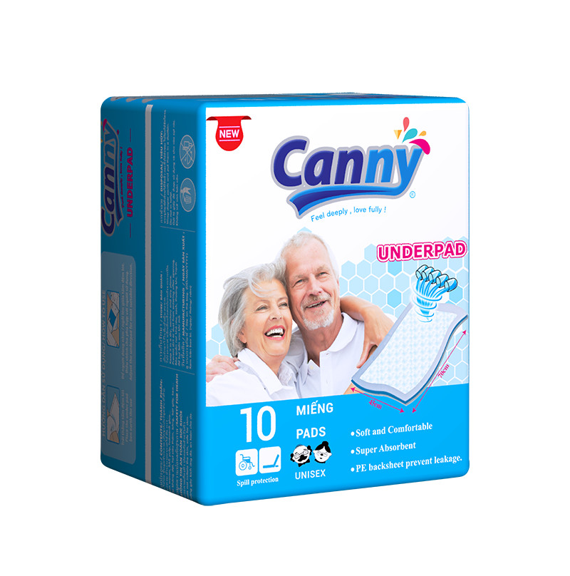 Combo 2 gói Tấm Đệm Lót Người Lớn Canny Siêu Mềm Mại, Siêu Thấm, Kháng Khuẩn (10 miếng)