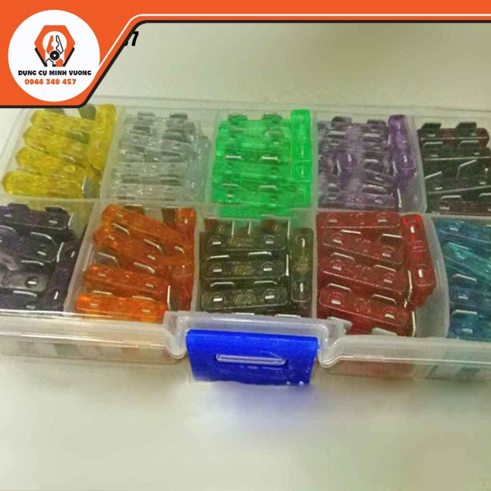 Bộ 100 cầu chì 5A-40A cỡ vừa cho xe hơi với nhiều màu sắc khác nhau