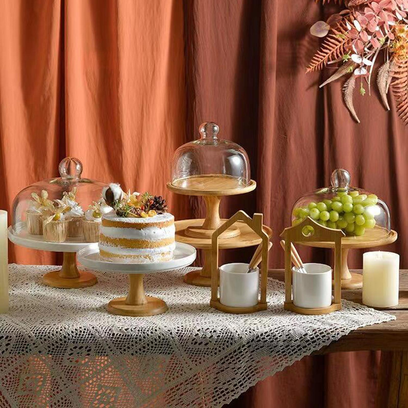 Cake Stand Dome Lid Glass Cover Serving Tray Cheese for Breakfast Food