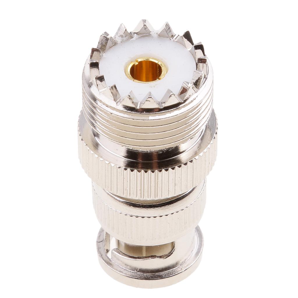 BNC Male to UHF Female Straight RF Coaxial Connector, UHF Female to BNC Male Antenna Adapter