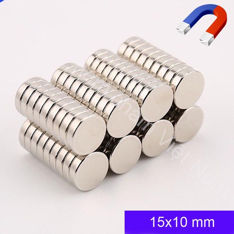 Nam châm tròn 15x10mm màu trắng , nam châm siêu hít siêu mạnh