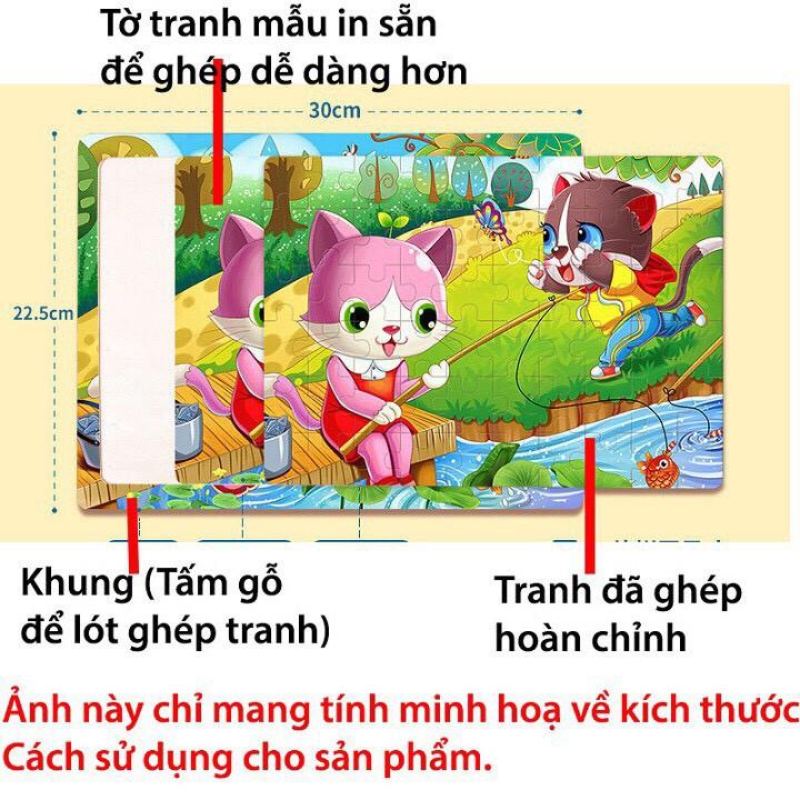 Đồ Chơi Gỗ - Tranh Ghép Hình Bằng Gỗ 60 Mảnh Cho Bé Phát Triển Tư Duy