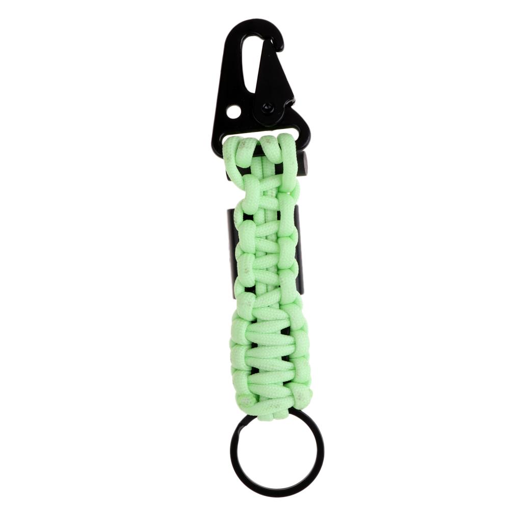 Outdoor Parachute Cord Lanyard W/ Compass Keychain Bottle Opener Flint Fire Starter