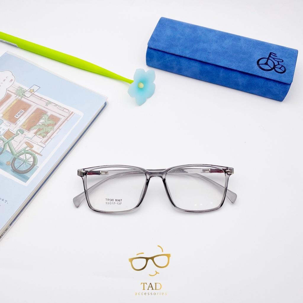 SALE Gọng kính dáng vuông Nhựa Dẻo nam nữ thiết kế phong cách phụ kiện thời trang 8087 - TAD Accessories FS2 - Đen