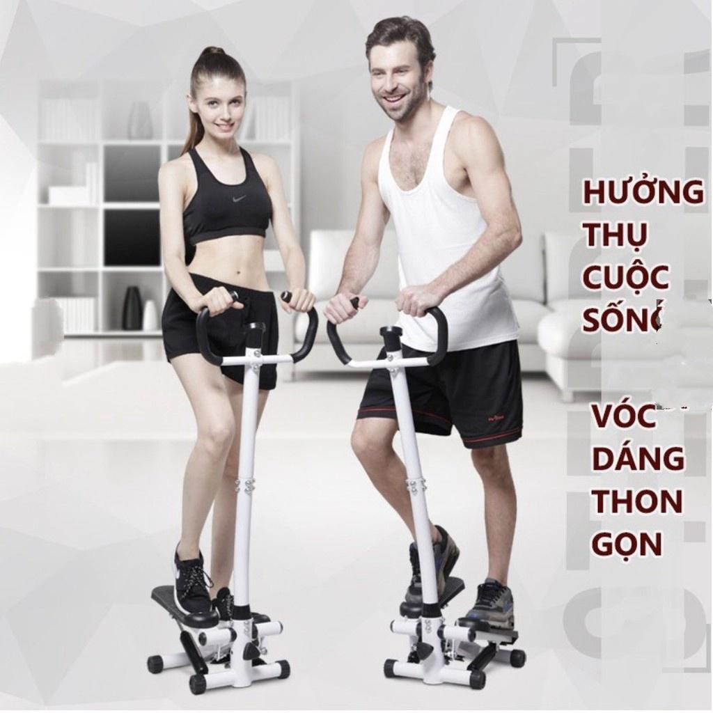 Máy chạy bộ tại chỗ tạo cơ thể săn chắc FitnessHome có tay vịn và dây - Euro Outlet