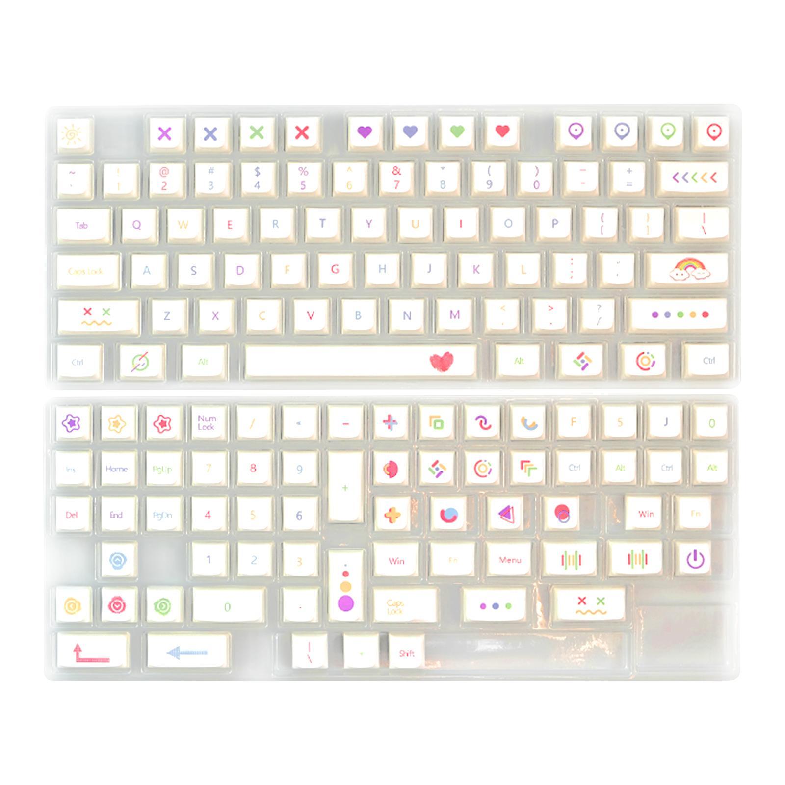 Universal 140 Keys PBT Keycaps Cute Pattern Dye Sub for MX Switch Gaming