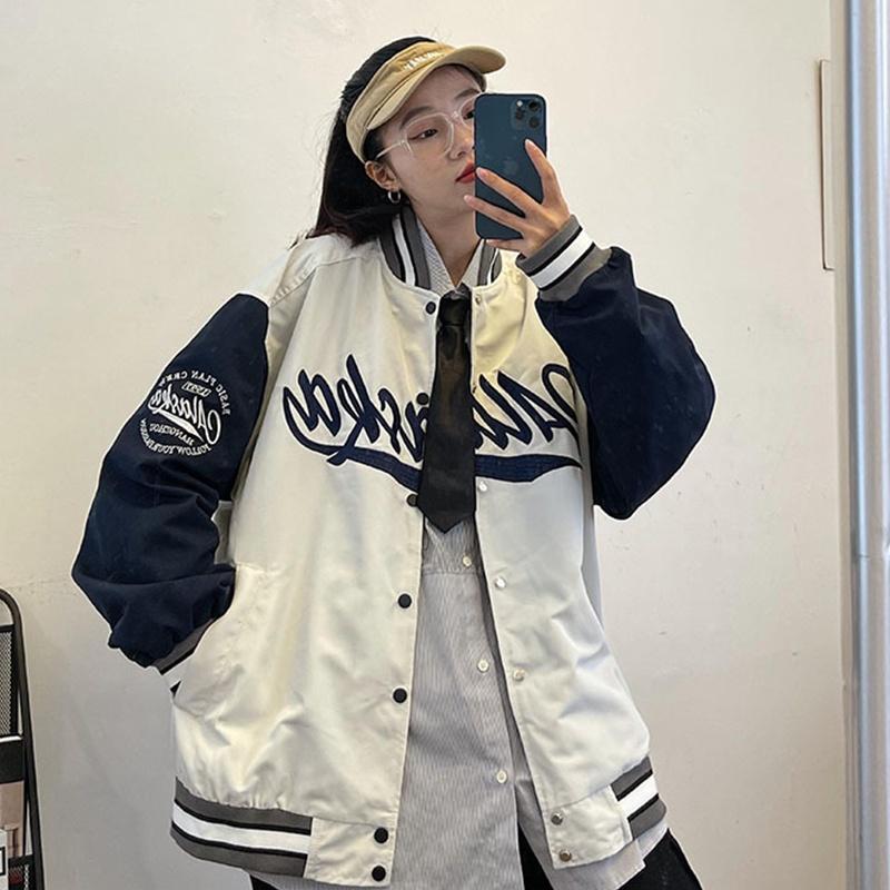 Hình ảnh Áo bomber jacket dù 2 lớp khoác nam nữ unisex gió cúc bấm form rộng local brand ulzzang phong cách hàn quốc đep ALASKA