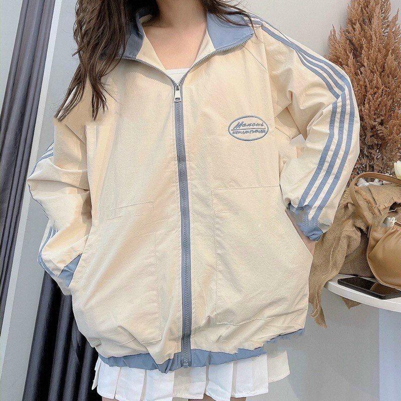 Áo Khoác Bomber Dù RECORDS MONOCUB Nam Nữ Ulzzang Unisex Kiểu Form Rộng 2 Lớp Jacket