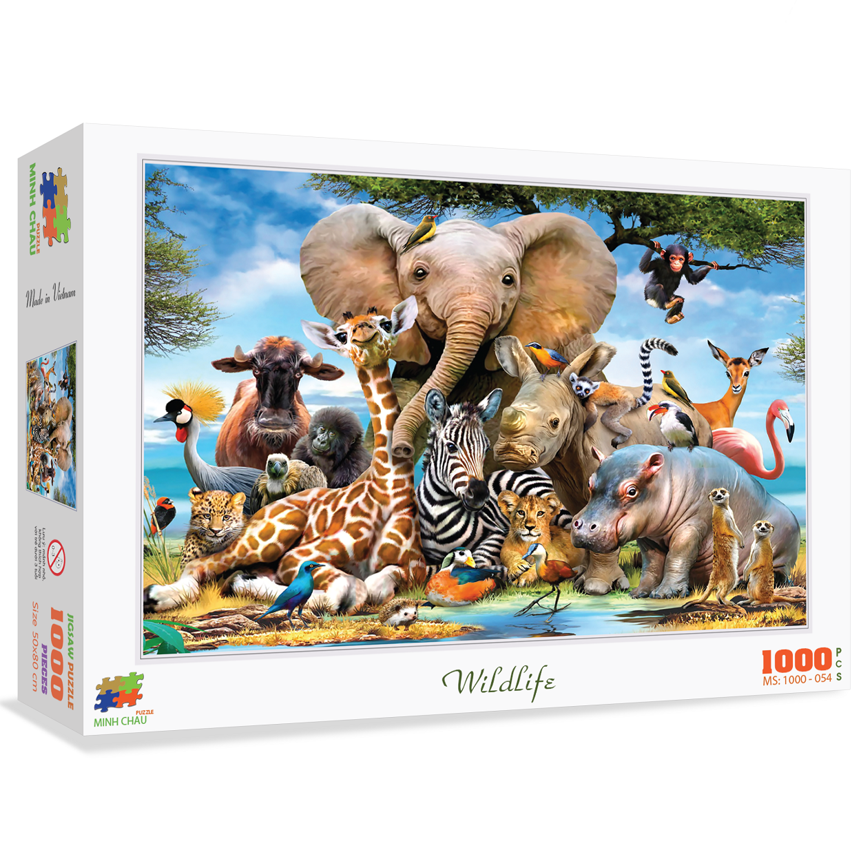 Bộ Tranh Xếp Hình Minh Châu 1000 Mảnh – Wildlife (Kích Thước 50x80cm)