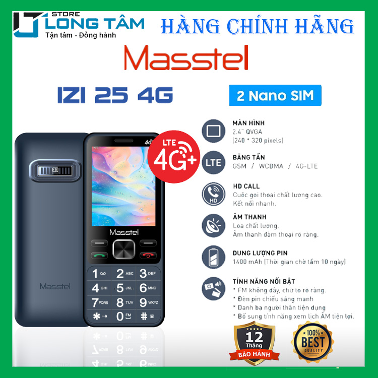 Điện thoại Masstel Izi 25 4G - Hàng chính hãng